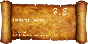 Hadady Emese névjegykártya